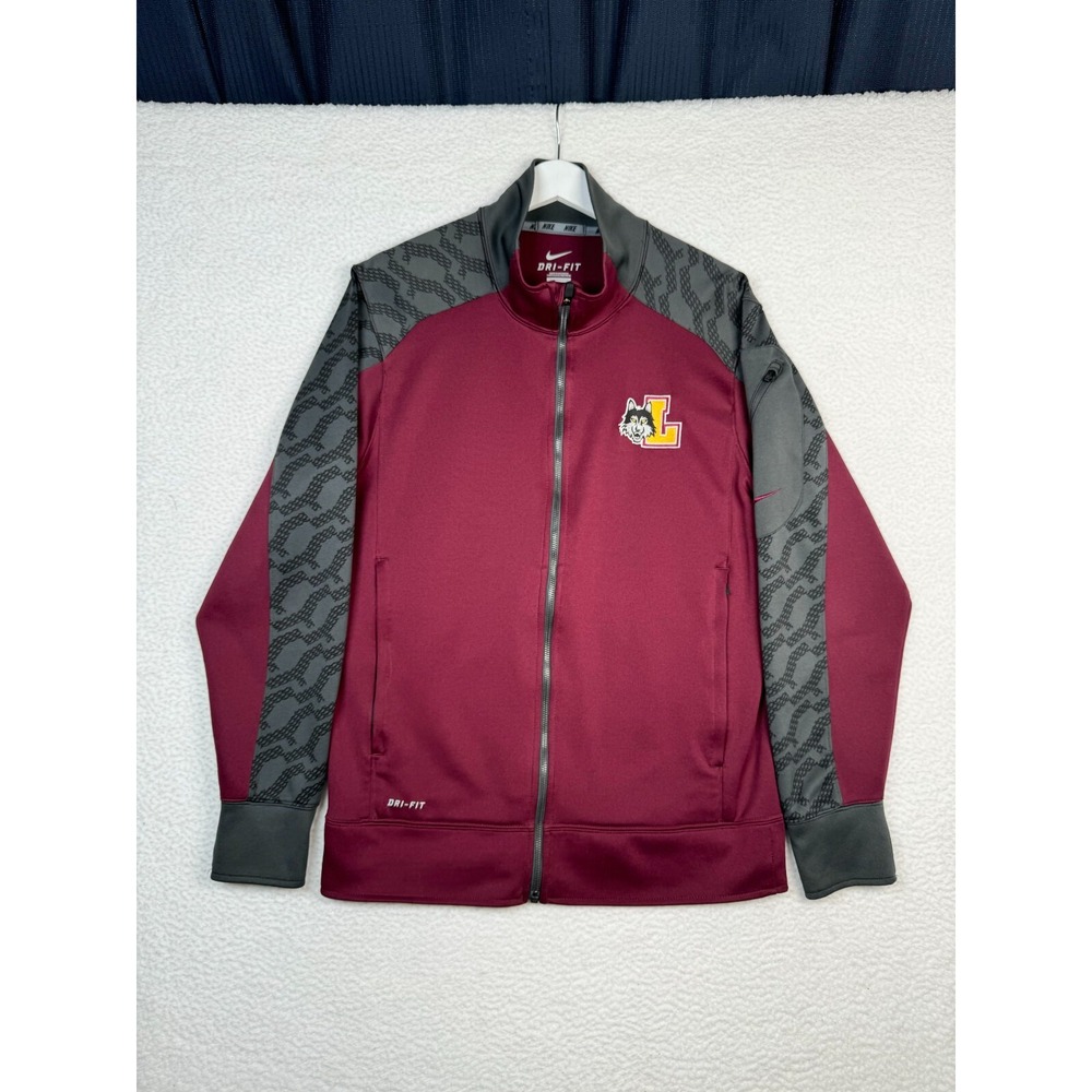 Nike Loyola Chicago Ramblers Jacket Mens Medium Maroon Dri Fit NCAA Full Zipper